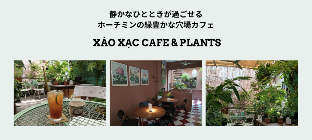 静かなひとときが過ごせるホーチミンの緑豊かな穴場カフェ Xào Xạc cafe & plants　