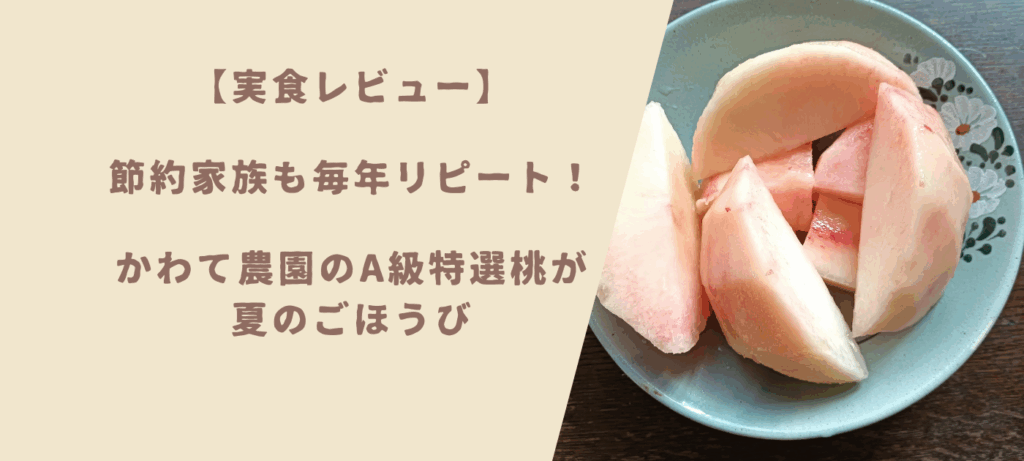 【実食レビュー】節約家族も毎年リピート！かわて農園のA級特選桃が夏のごほうび